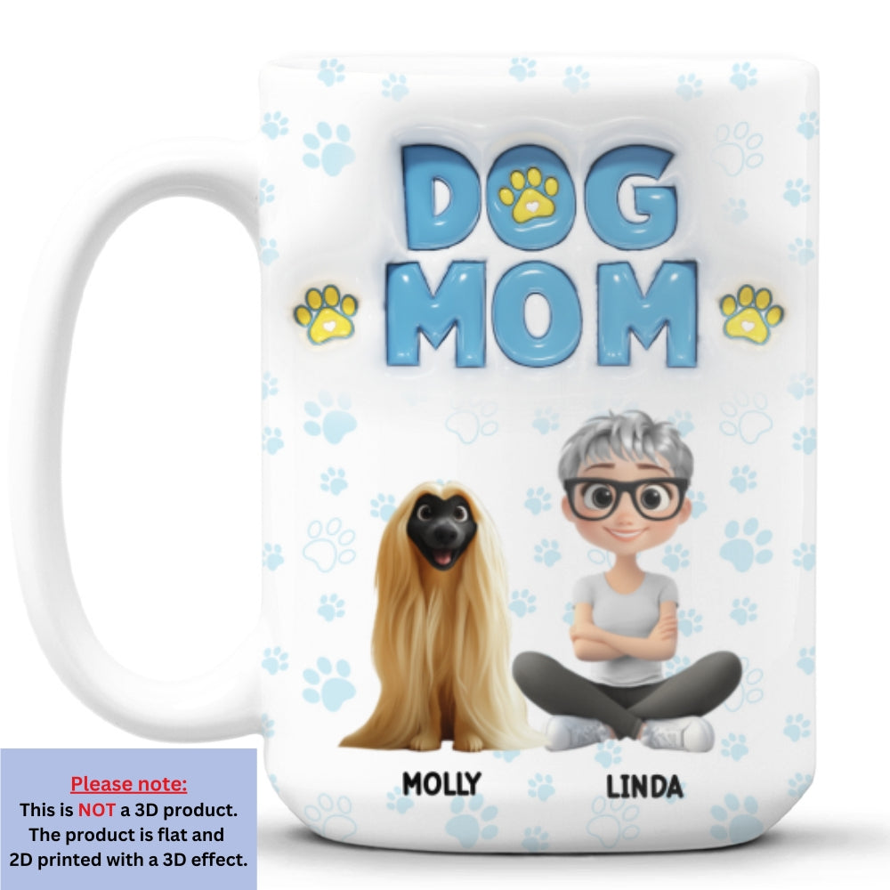 Personalized 3D Inflated Effect Ceramic Mug for Dog - Loving Moms
