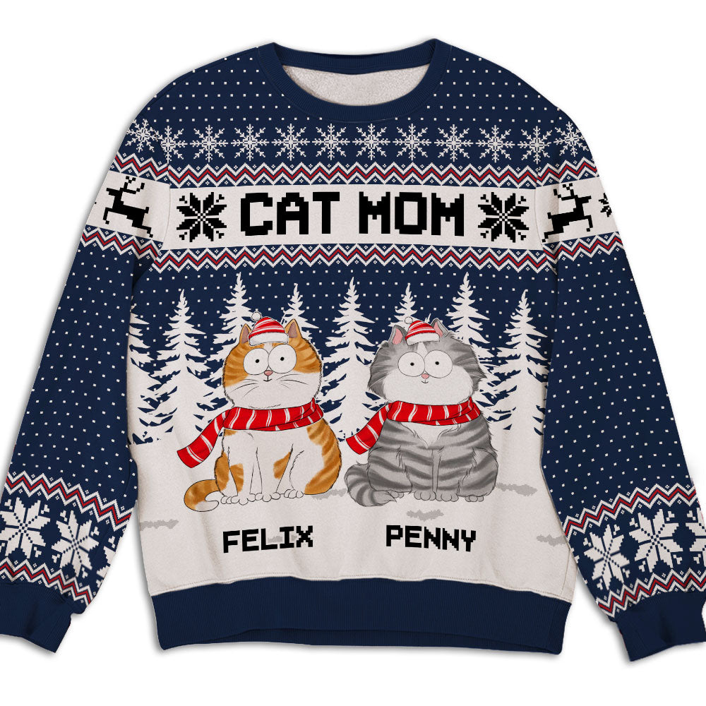 Personalized Dog and Cat in Forest All-Over Print Sweatshirt - Ideal Gift for Pet Lovers