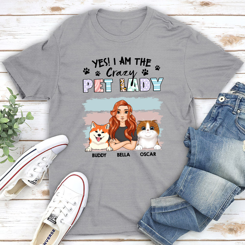 Personalized Custom Unisex 'Crazy Lady And Her Dog' T-shirt - Ideal Gift for Pet Lovers
