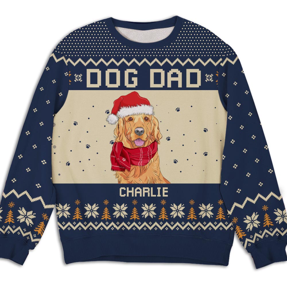 Smiling Dog - Customizable All-Over Print Personalized Sweatshirt for Dog Lovers