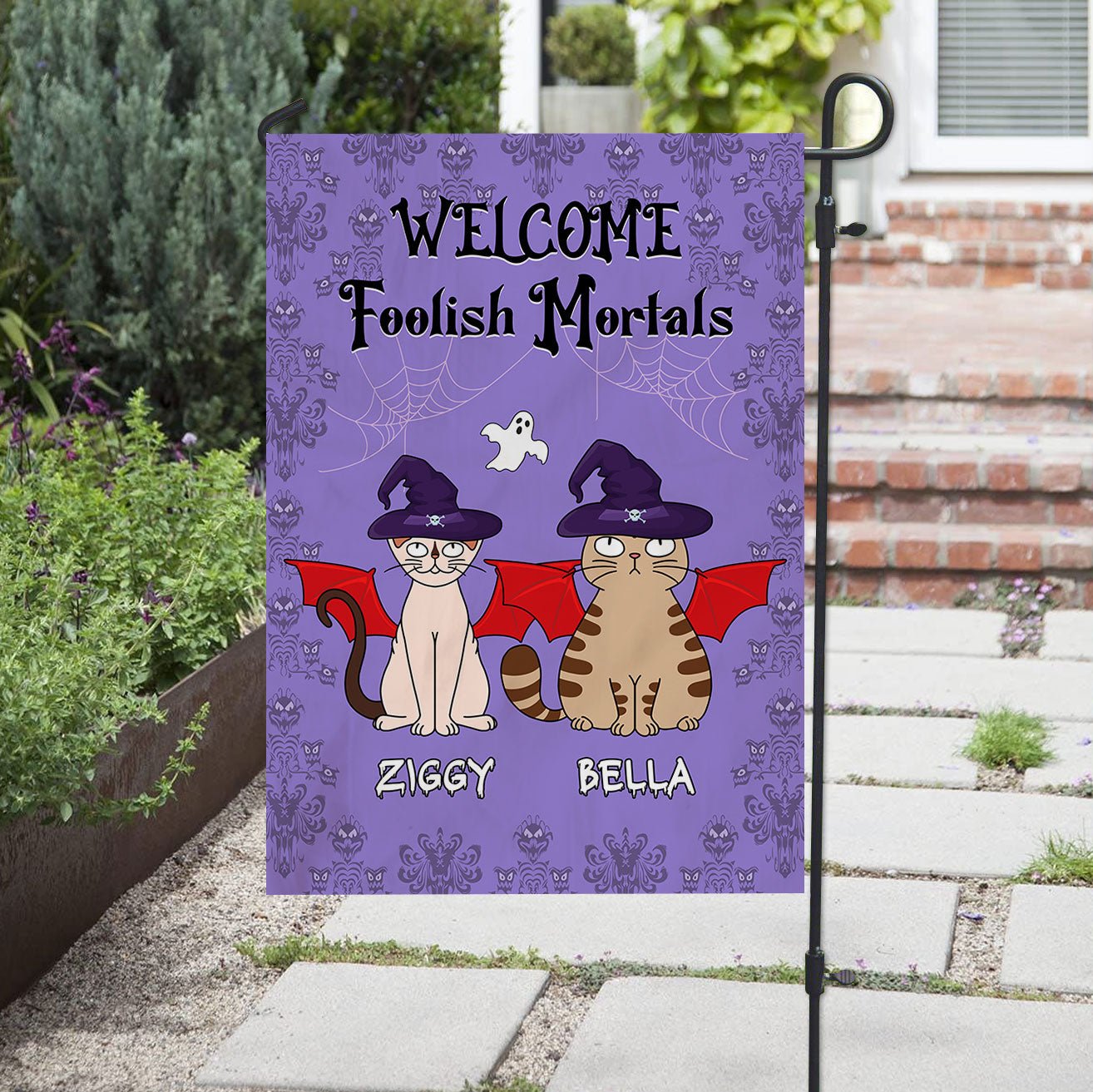 Personalized Custom 'Foolish Mortals' Garden Flag - Ideal Gift for Pet Lovers