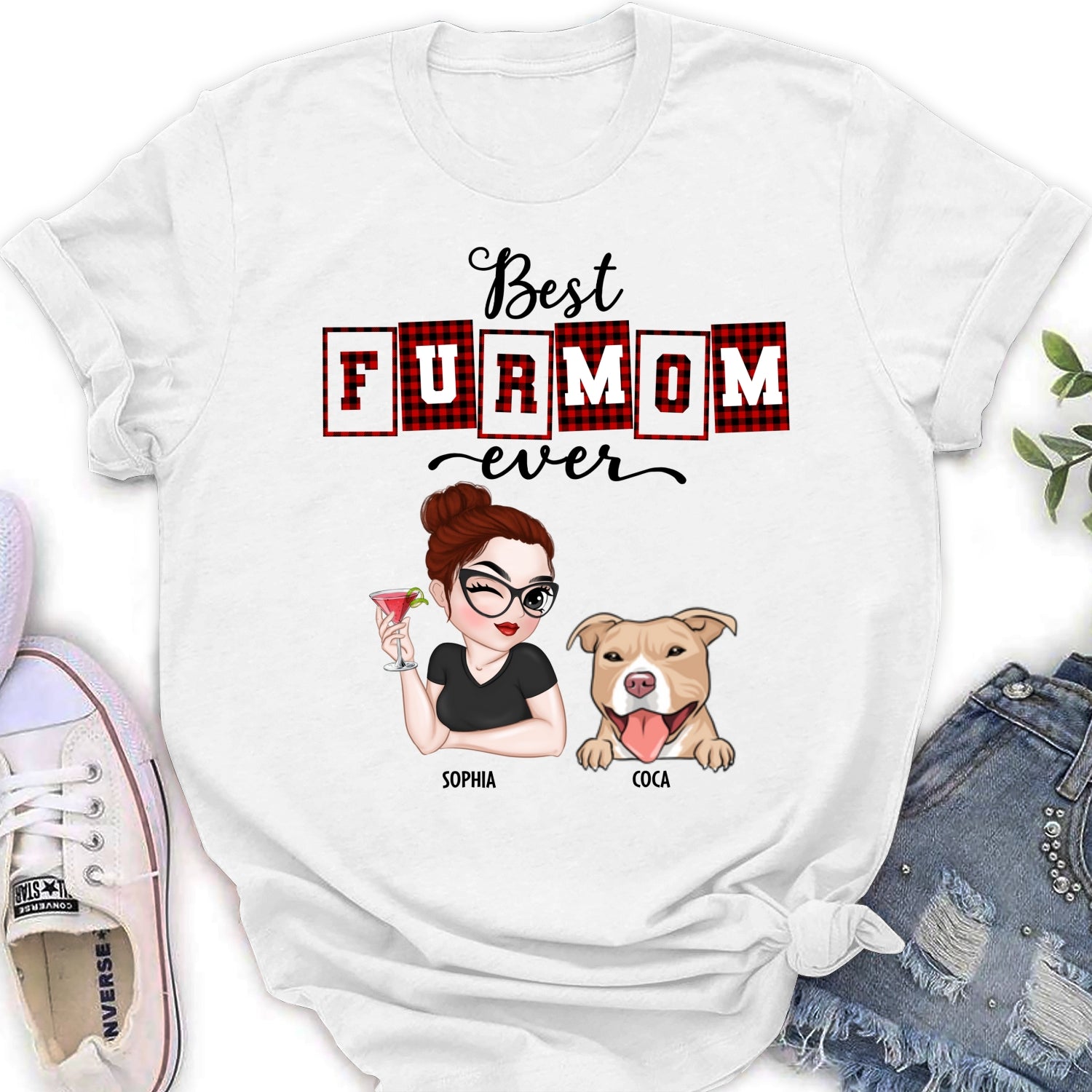 Best Fur Mom of the Year Personalized Custom Women's T - shirt: Ideal Gift for Pet Lovers