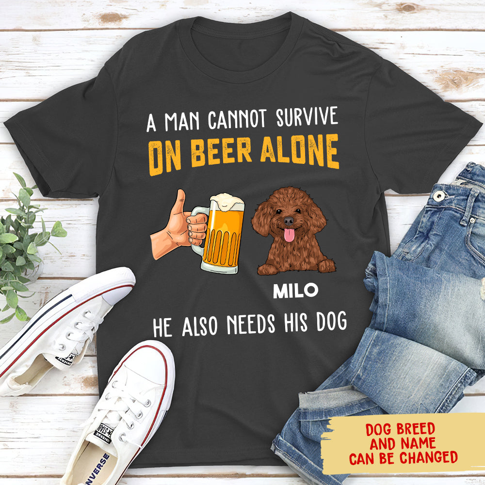 Personalized Custom Unisex Dog-themed T-shirt - Ideal Gift for Beer and Pet Lovers