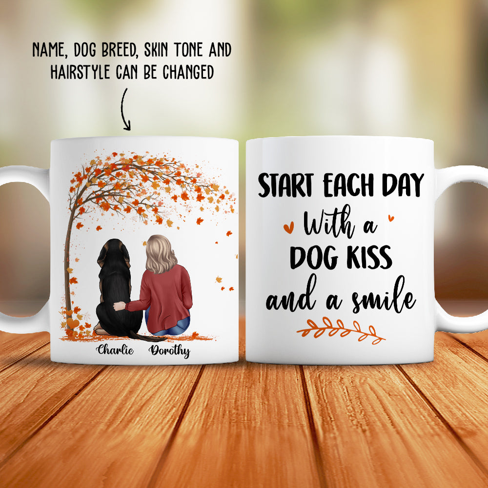 Personalized Custom Coffee Mug: Start Your Day with a Dog Kiss and a Smile