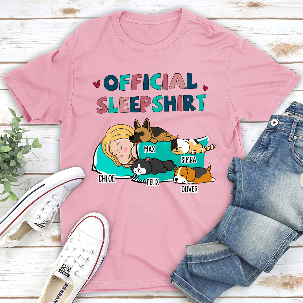 Personalized Custom Unisex Sleeping Pet Sleepshirt - Ideal Gift for Pet Lovers
