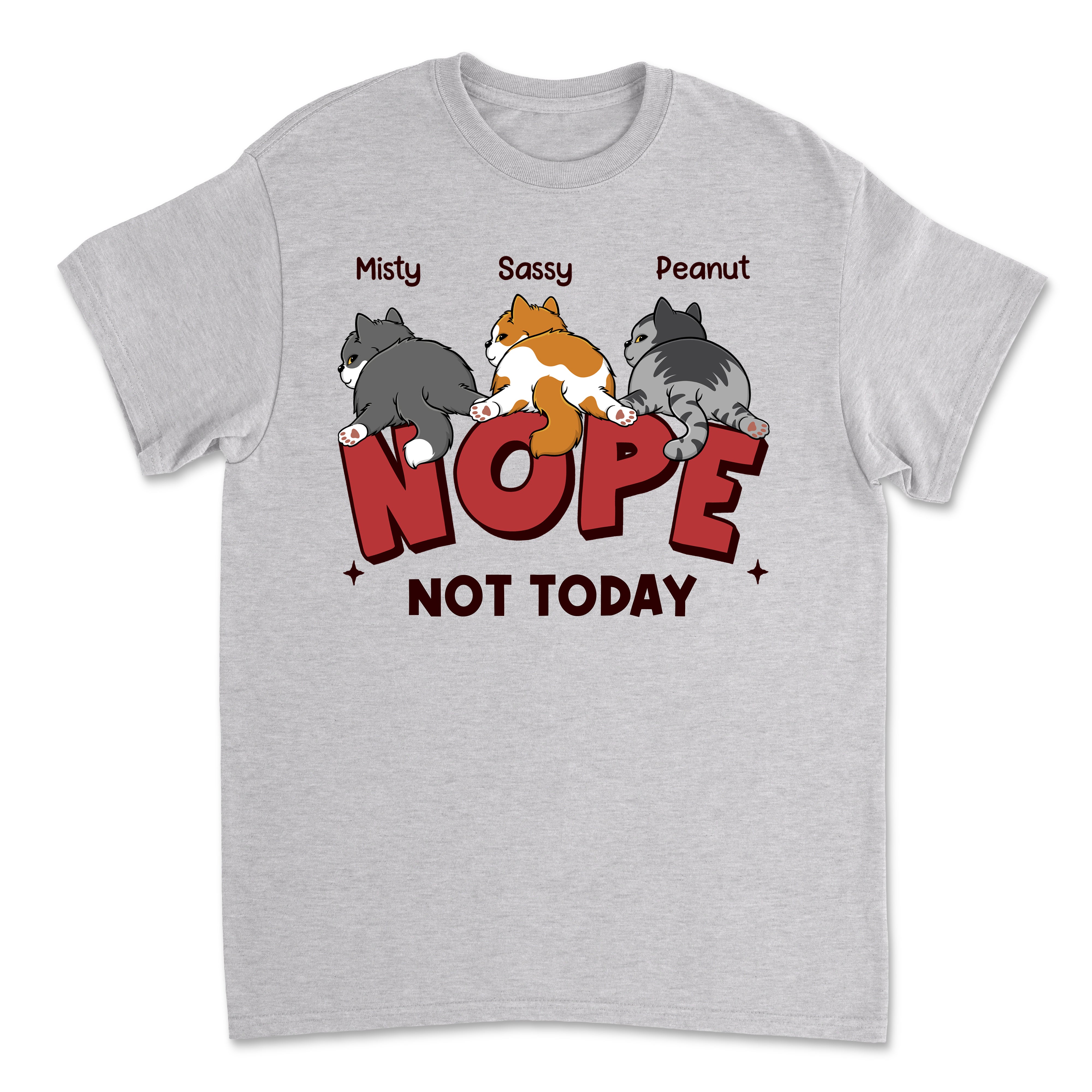 Personalized 'Nope Cat Butt' Unisex T - Shirt: Ideal Gift for Pet Lovers