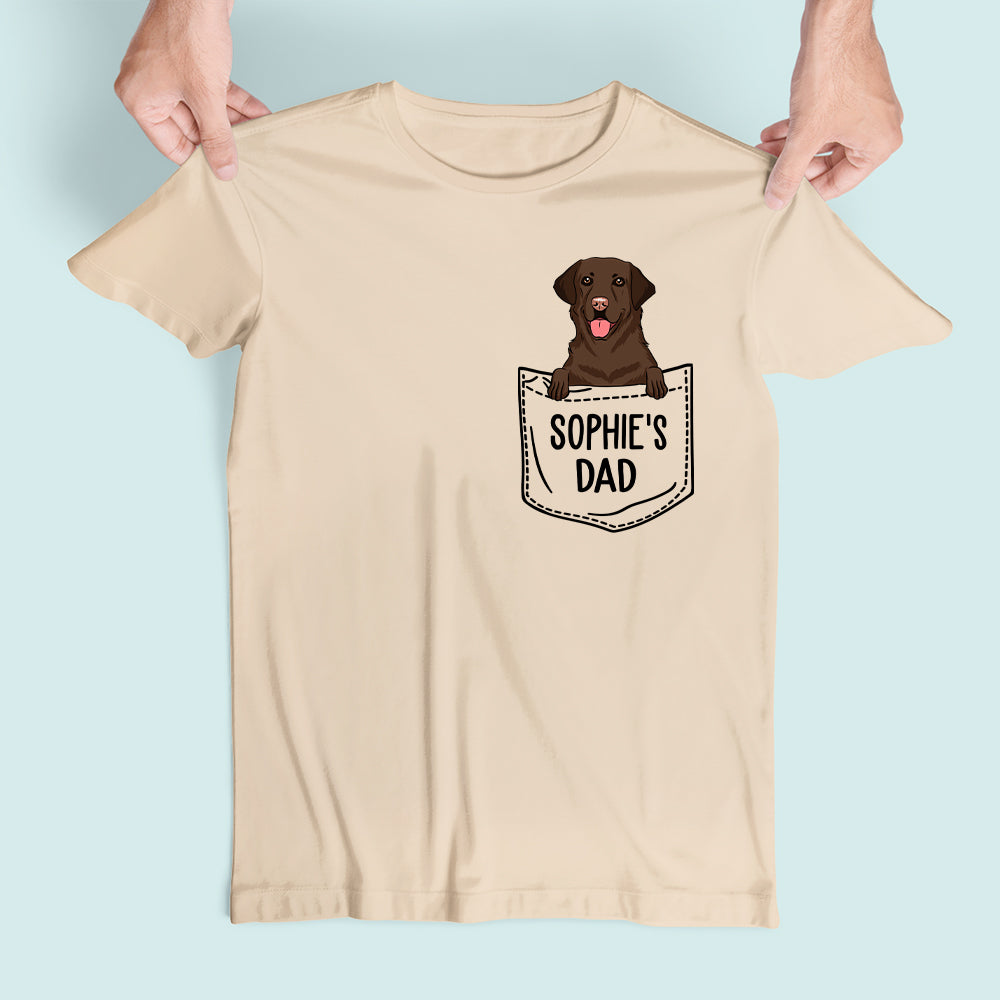 Personalized Unisex Pocket Dog Mom/Dad T-shirt - Ideal Gift for Pet Lovers