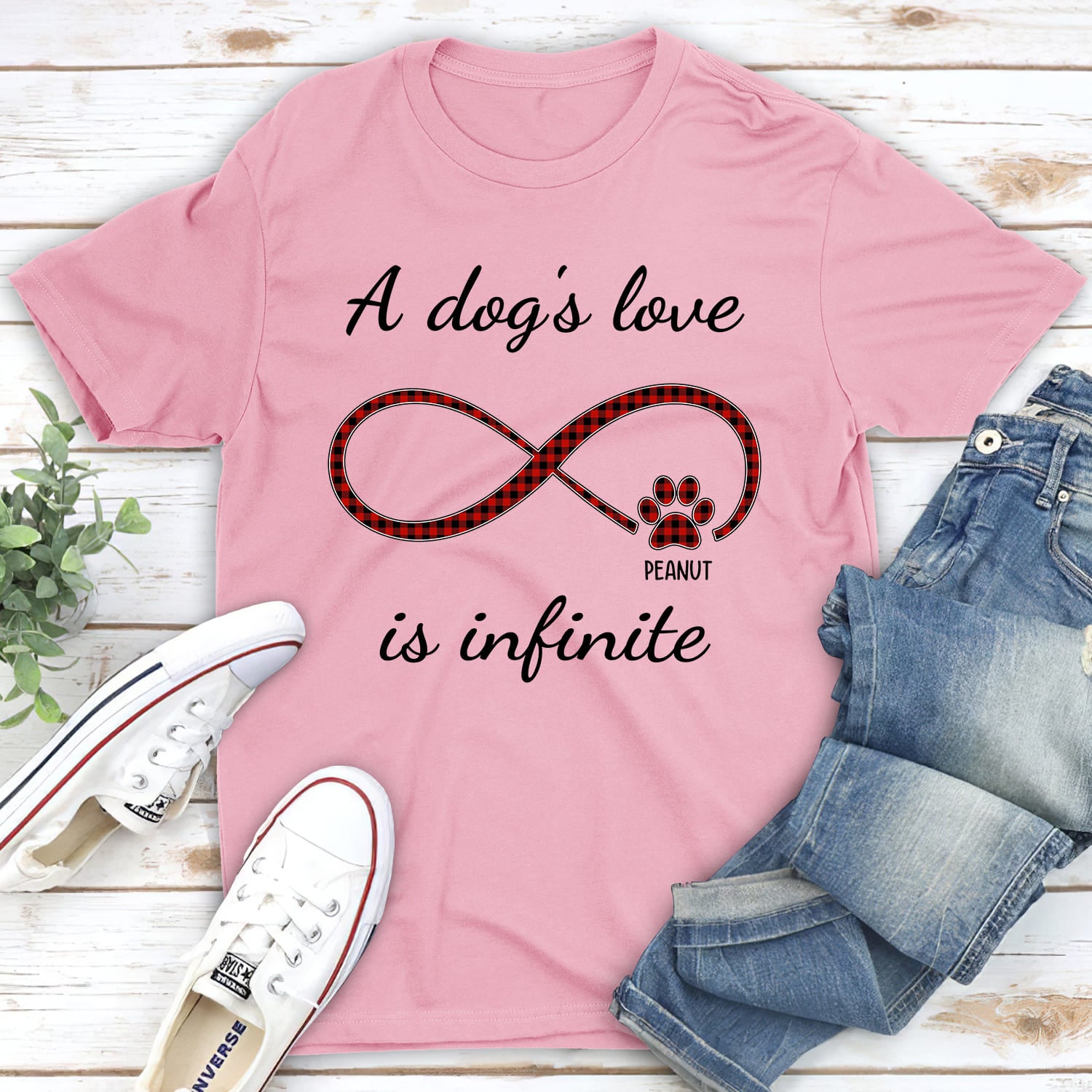 Infinite Love Pattern Personalized Custom Unisex T-shirt - Ideal Gift for Pet Lovers