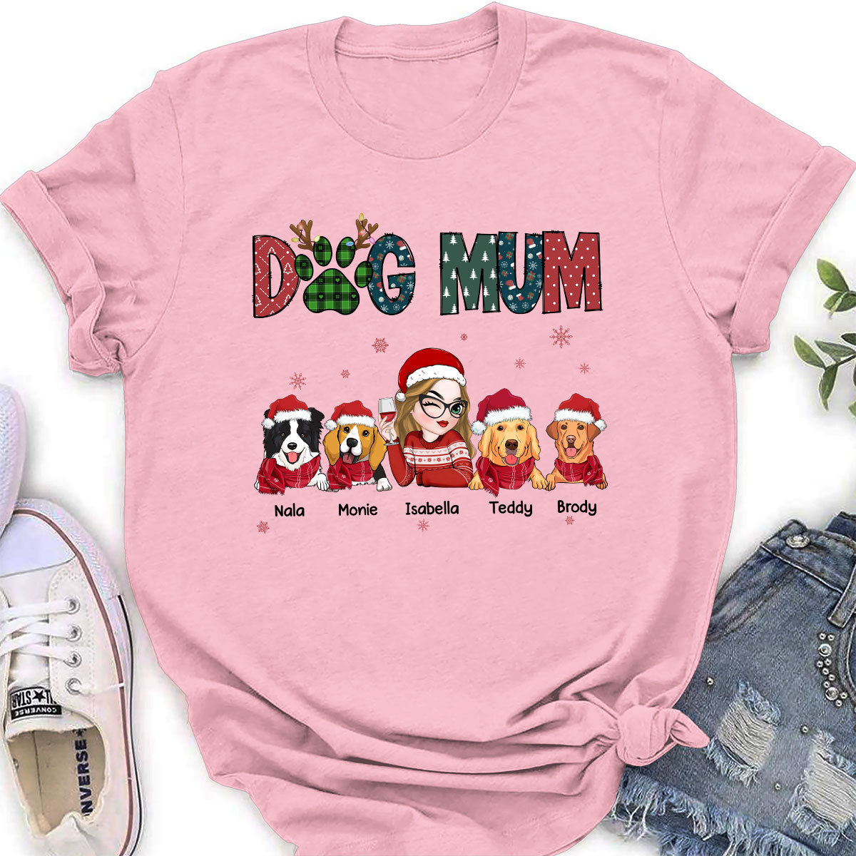 Personalized 'My Lovely Dog Mom' Women's T-shirt - Ideal Gift for Pet Lovers
