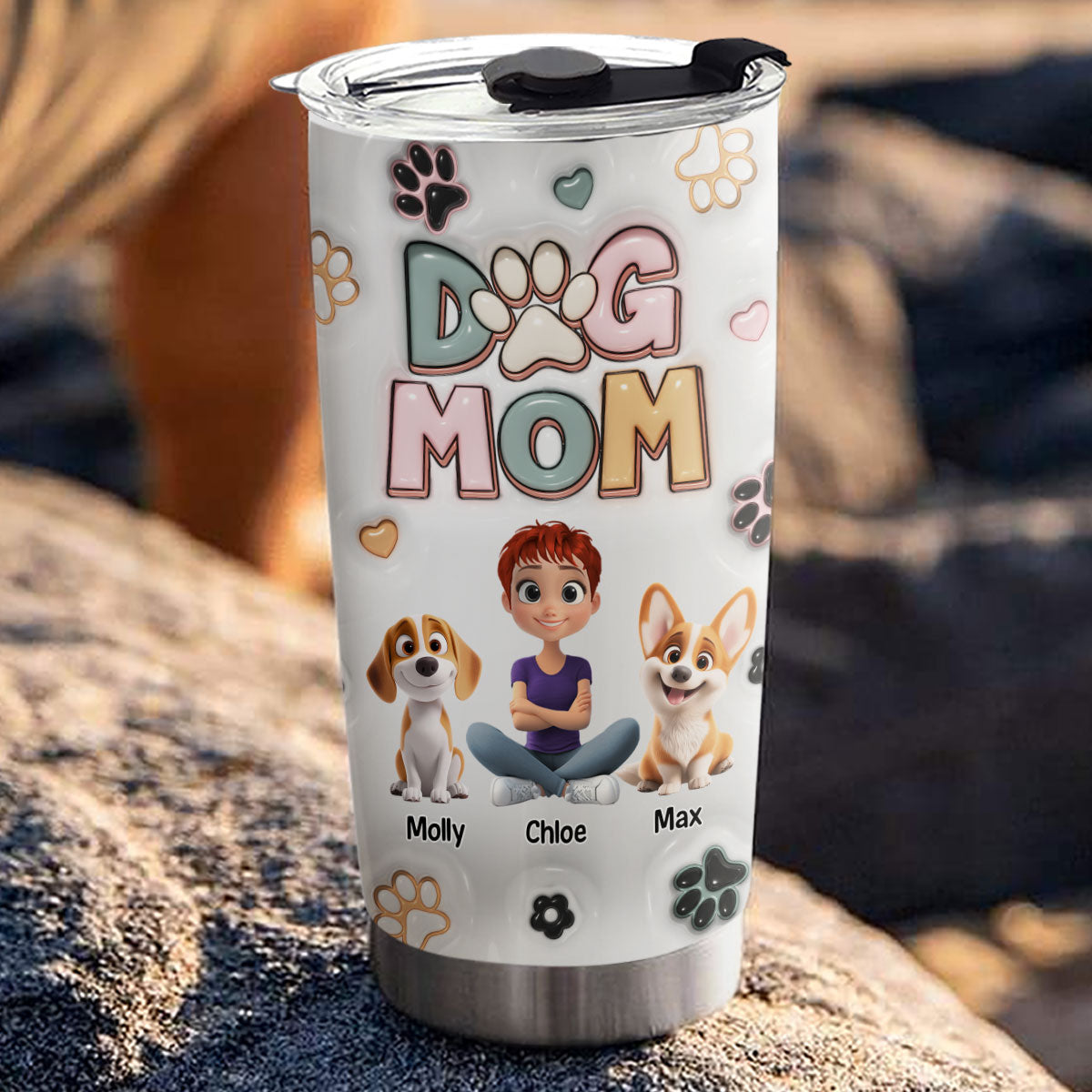 Personalized 3D Inflated Effect Tumbler for Dog Moms