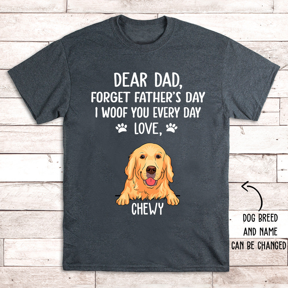 Personalized 'I Woof You Dog Dad' Unisex T-shirt - Ideal Gift for Pet Lovers
