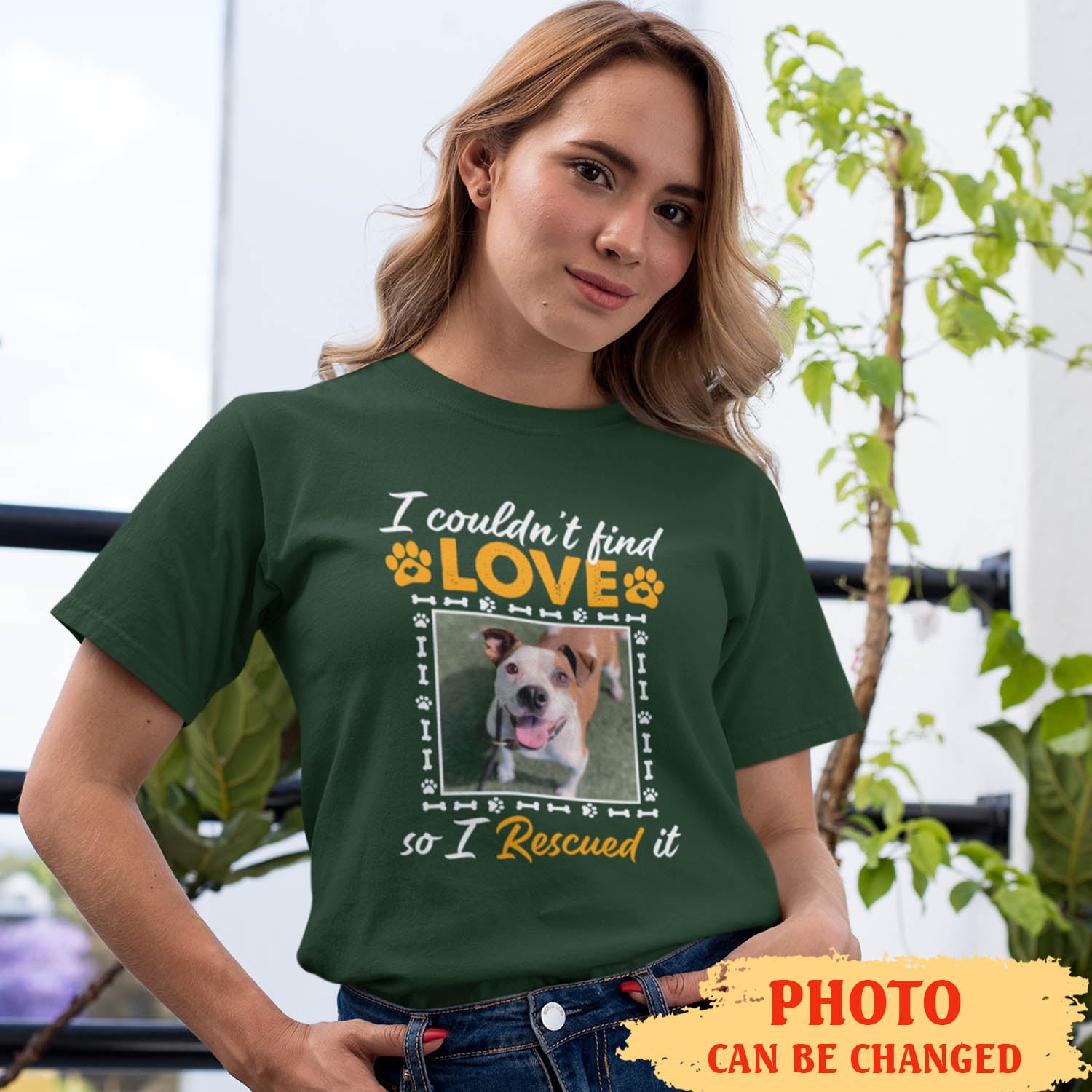 Rescue Love - Customizable Personalized Photo Unisex Pet Lover T-shirt