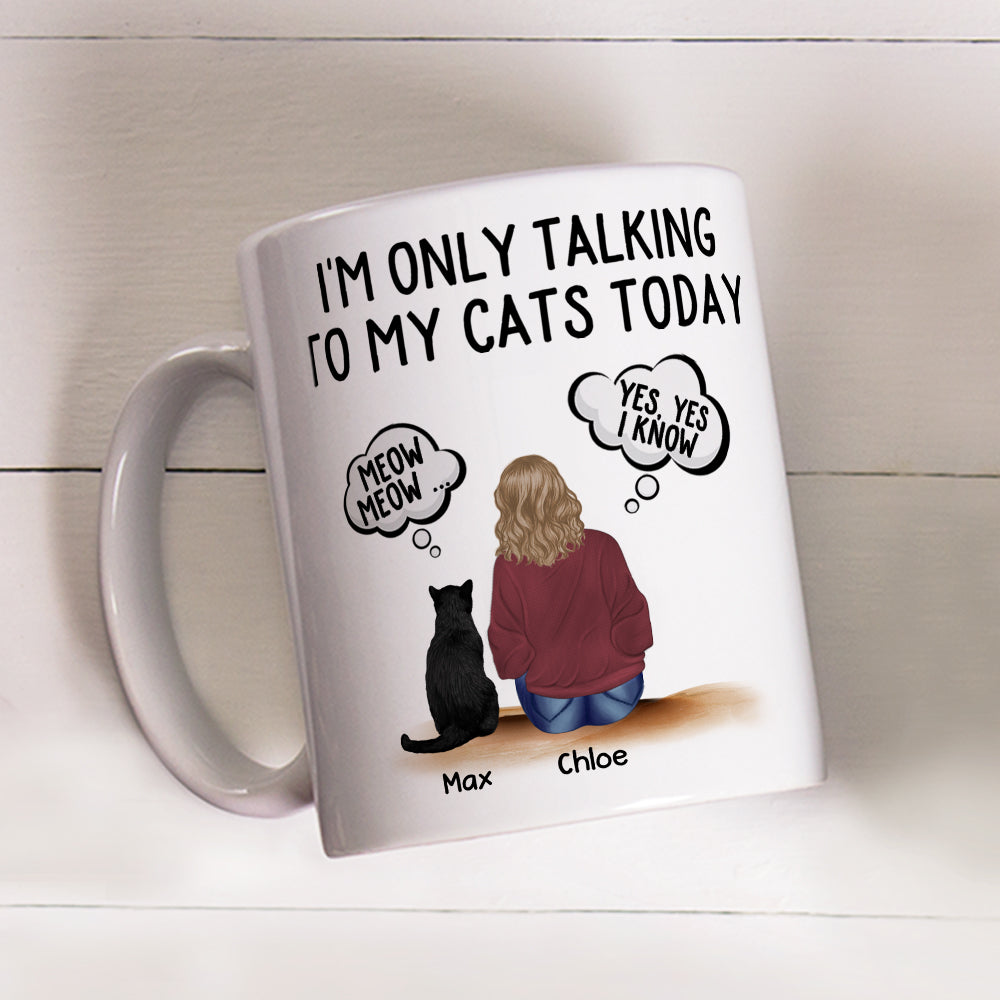 Personalized 'Talking To Cats' Custom Coffee Mug - Ideal Gift for Pet Lovers