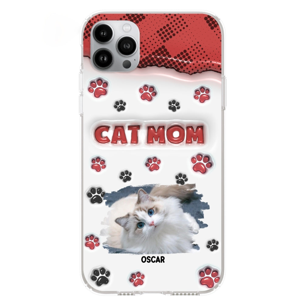 Personalized Cat Mom 3D Inflated Effect Custom Phone Case
