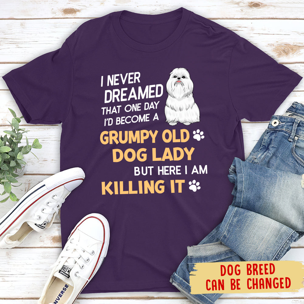 Customizable Grumpy Old Dog Lady Unisex T-shirt - Ideal Gift for Pet Lovers