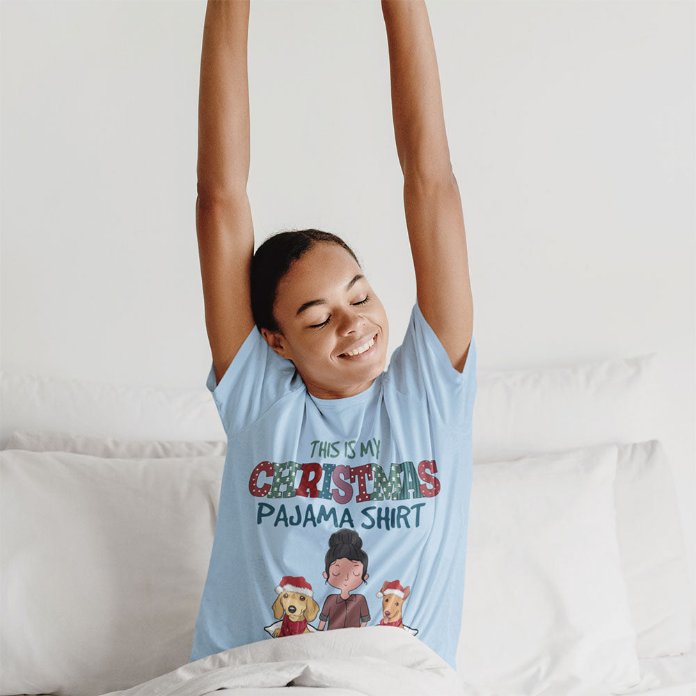Personalized Custom Unisex Christmas Pajama T - shirt for Pet Lovers