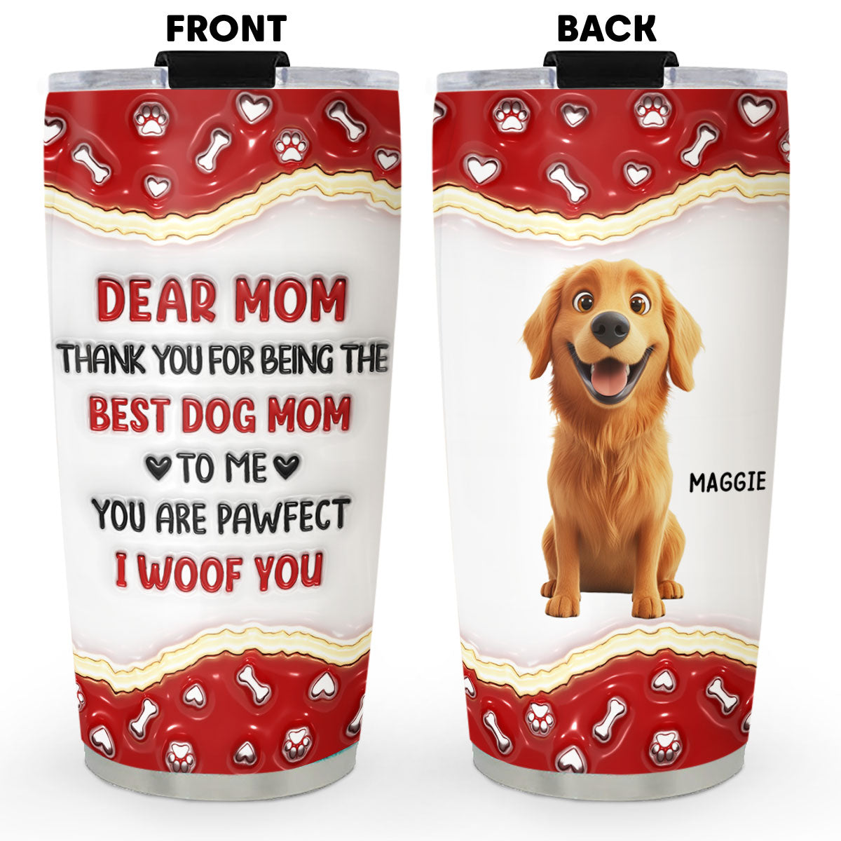 Personalized 3D Inflated Effect Thank You Tumbler for Your Beloved Family