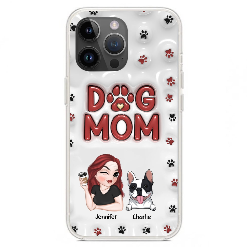 Adorable Dog Mom - Personalized 3D Inflated Effect Custom Phone Case