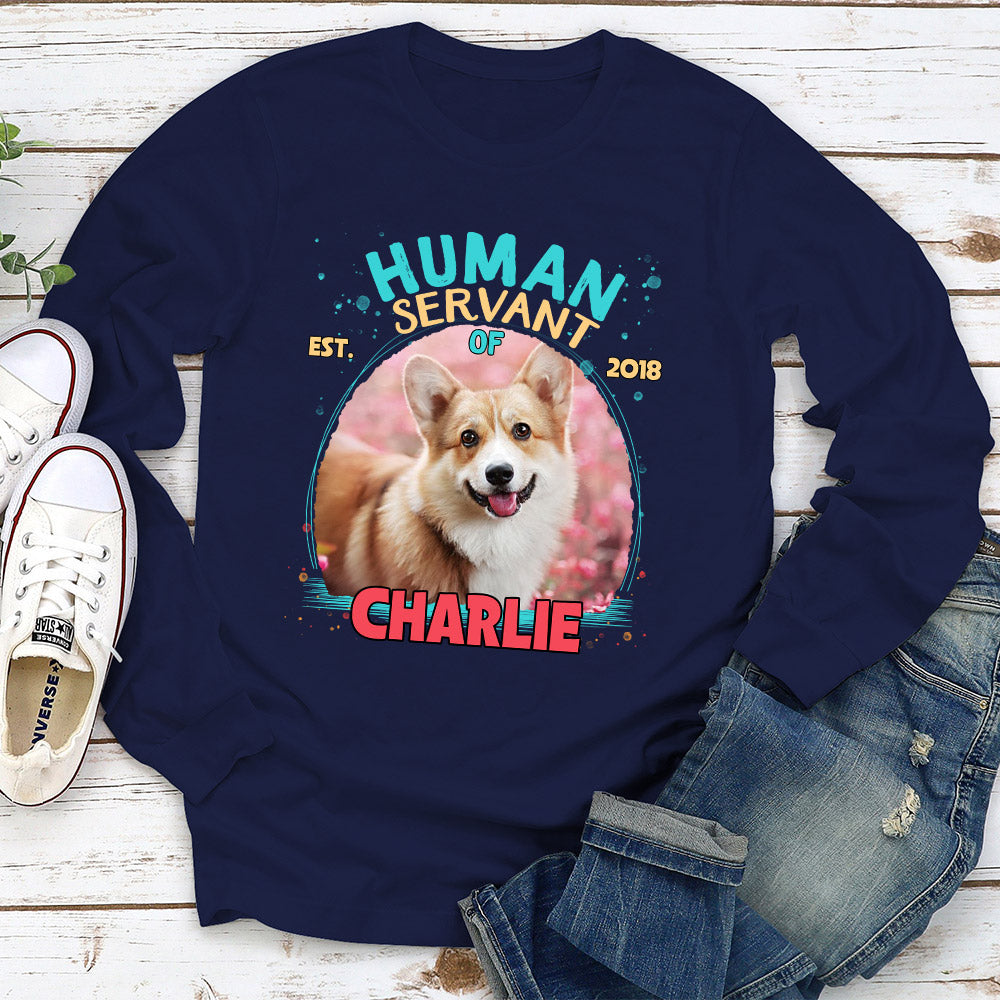 Funny Personalized Custom Long Sleeve Dog Servant T-shirt for Pet Lovers