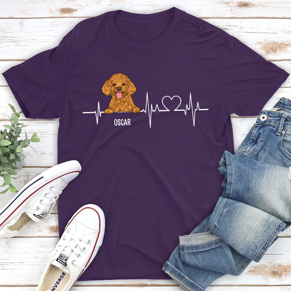 Dog Heartbeat 2 - Customizable Unisex Personalized T-shirt for Pet Lovers