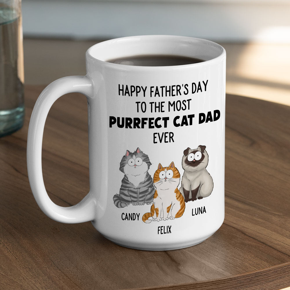 Purrfectly Personalized Custom Coffee Mug for Cat Dads