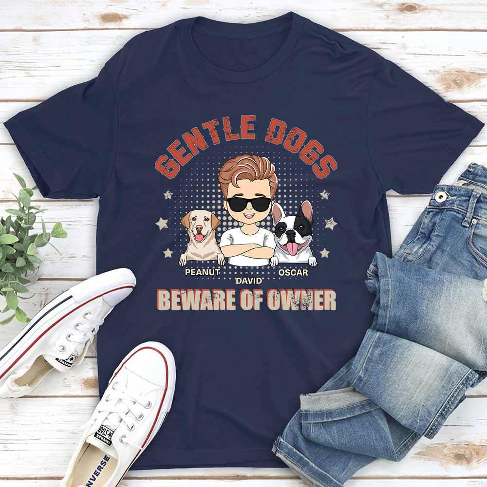 Personalized Custom 'Beware Of Owner' Unisex T-shirt - Ideal Gift for Pet Lovers