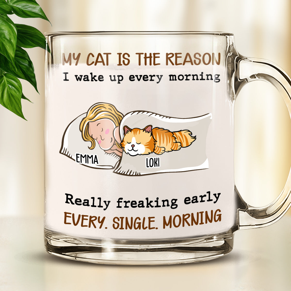 Personalized Custom Glass Mug - The Perfect Way to Wake Up