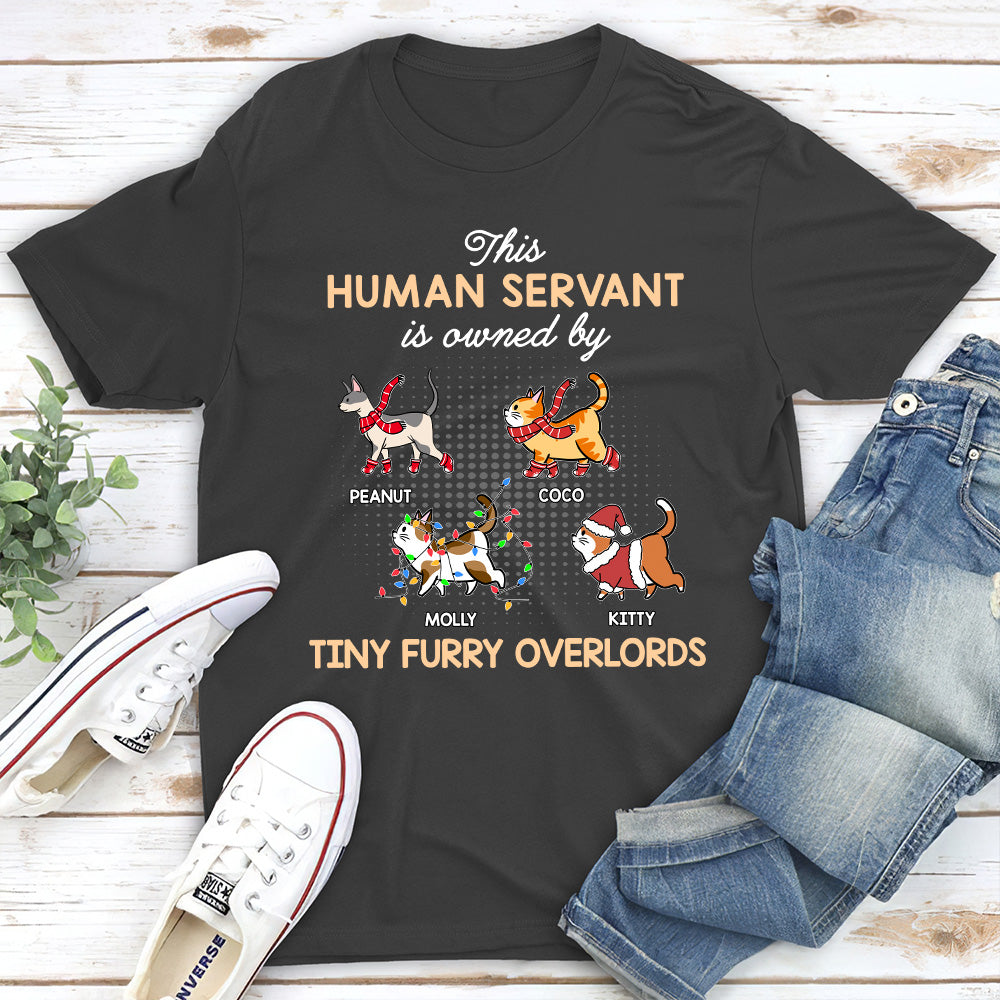Personalized Custom Unisex 'Human Servant Owned By' T-shirt for Pet Lovers