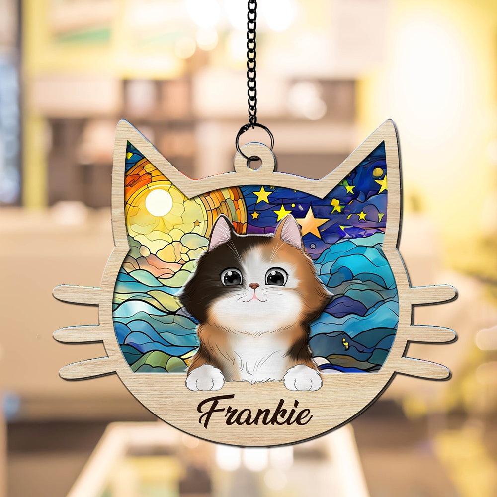 Personalized 'I Love My Cat' Custom Suncatcher - Ideal Home Decor & Gift