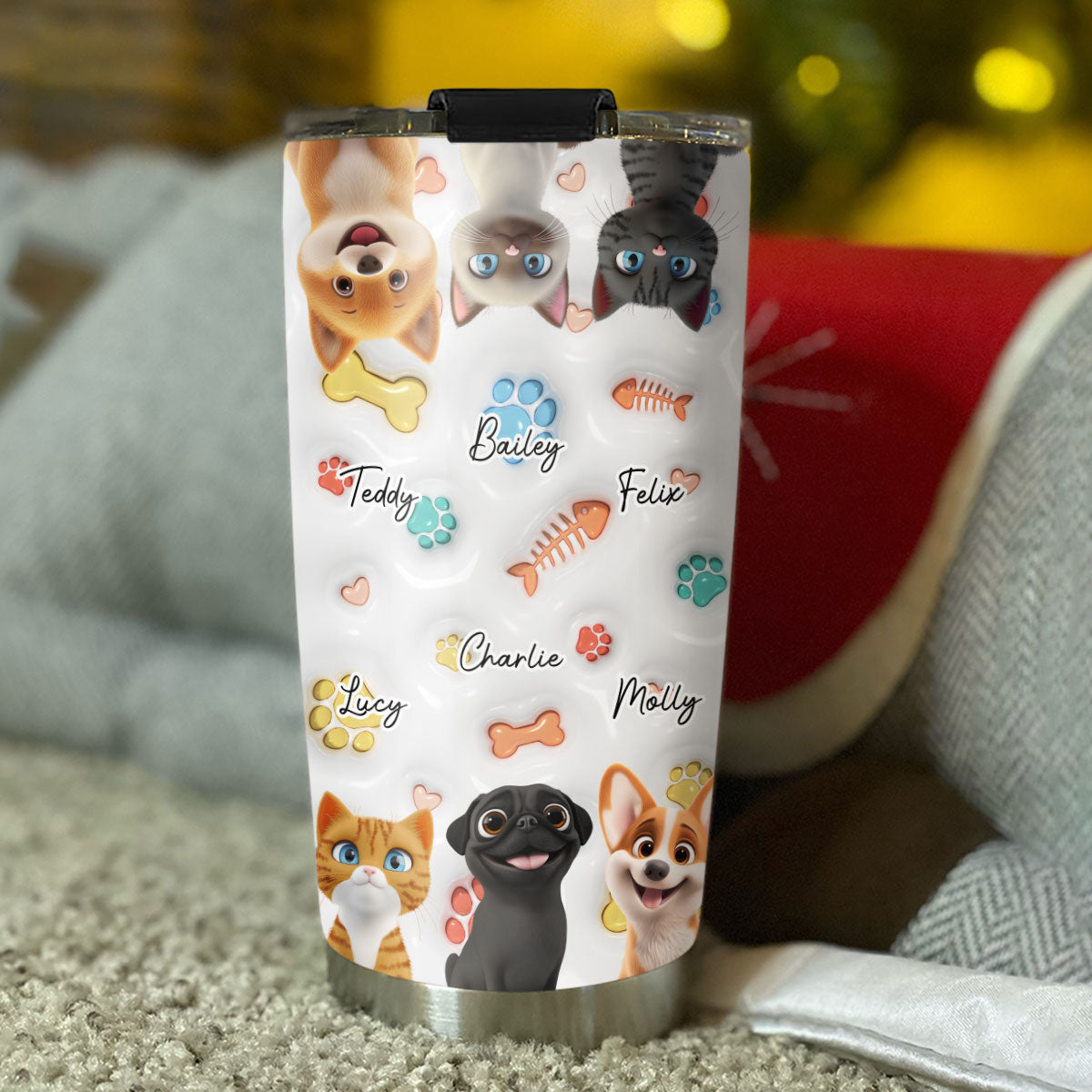 Personalized 3D Inflated Effect Cute Fur Baby Tumbler - Ideal for Any Occasion
