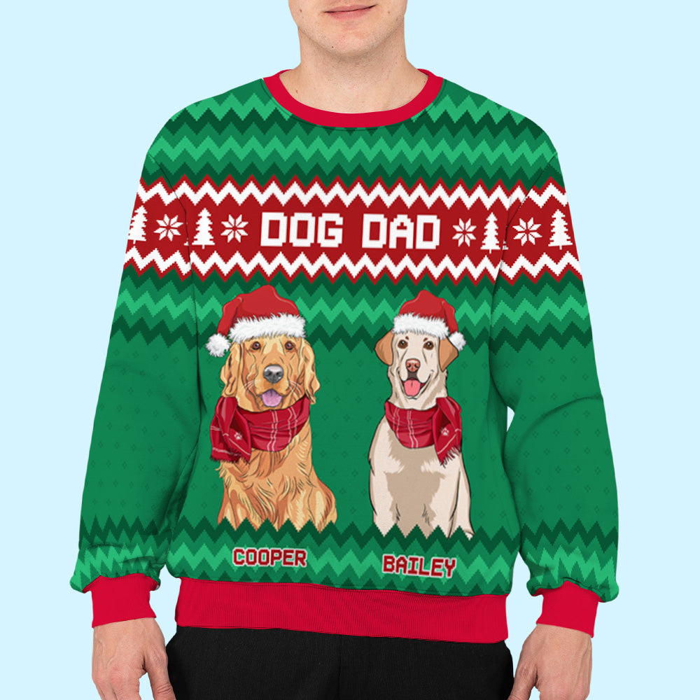 Personalized Custom All-Over-Print Dog Mom Dad Sweatshirt - Ideal Gift for Dog Lovers