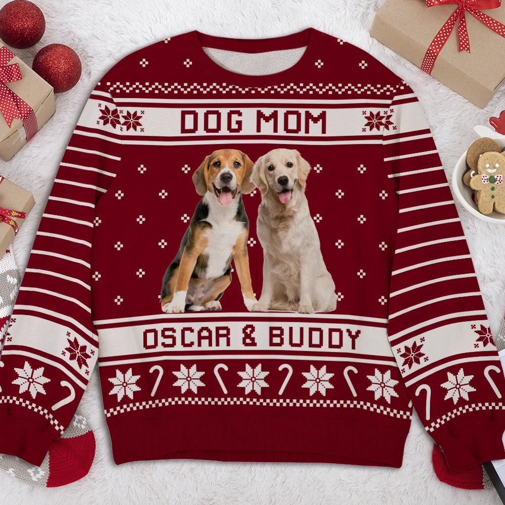 Merry Woofmas Personalized Custom All-Over-Print Sweatshirt - Ideal Gift for Pet Lovers
