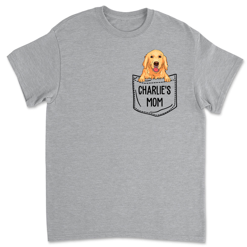 Personalized Unisex Pocket Dog Mom/Dad T-shirt - Ideal Gift for Pet Lovers