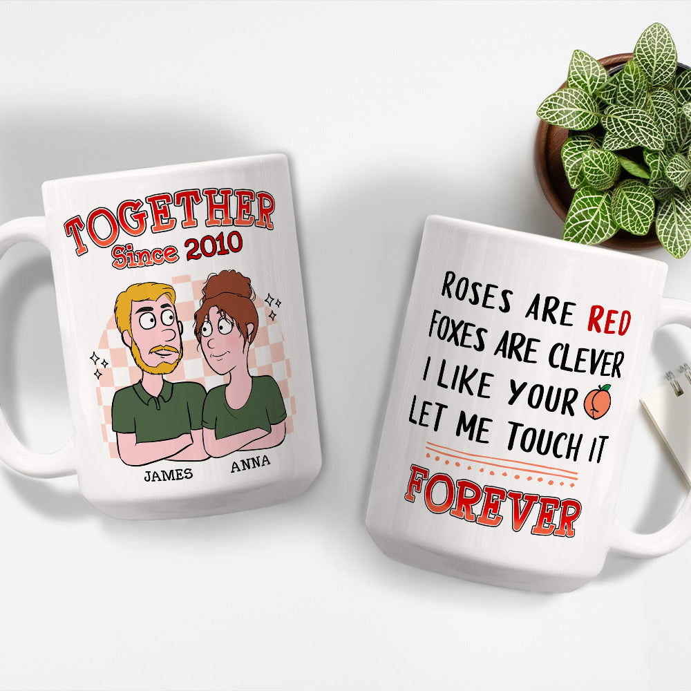 Let Me Touch It - Customized Personalized Coffee Mug for Couples