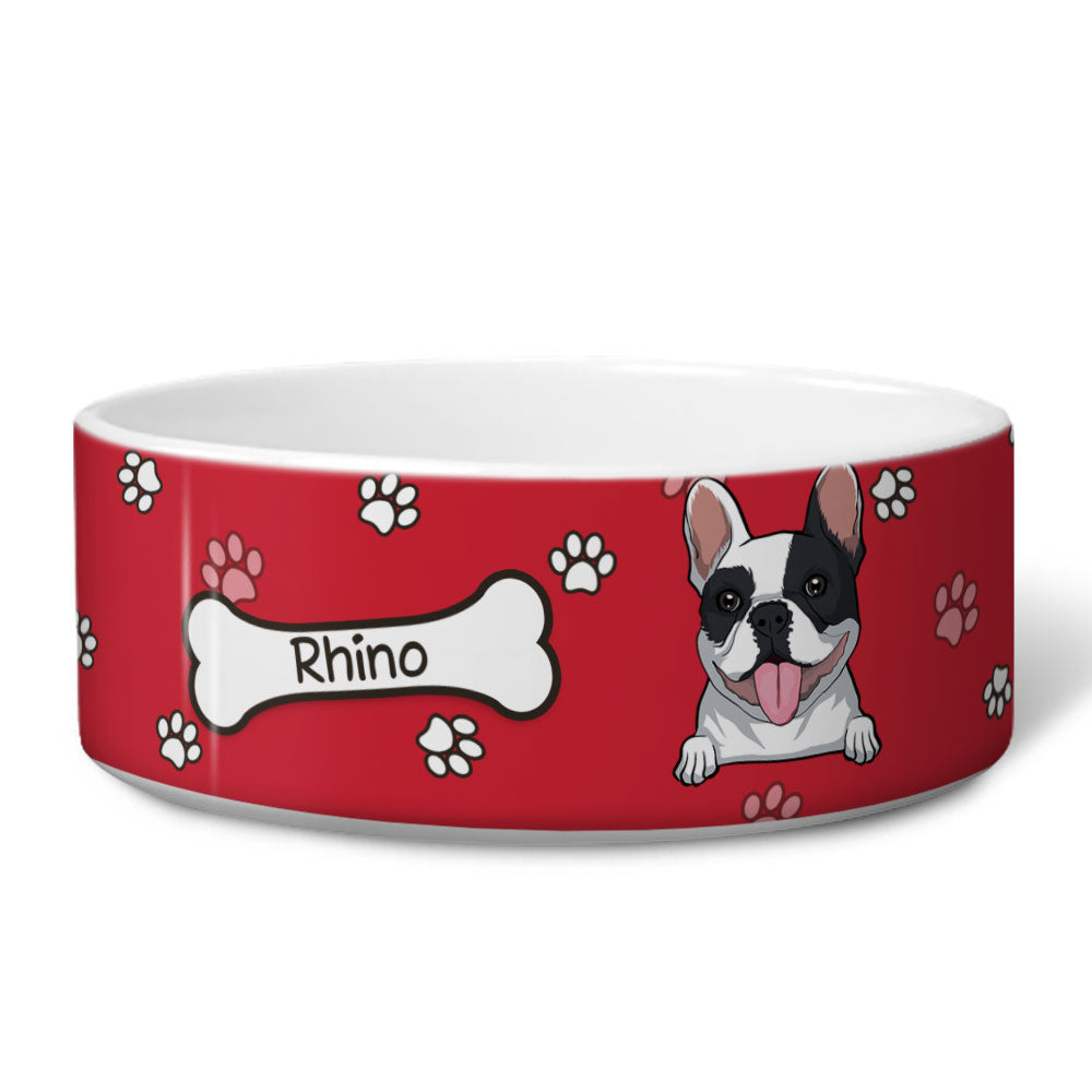 Customizable Colorful Ceramic Pet Bowl - Personalized for Your Furry Friend