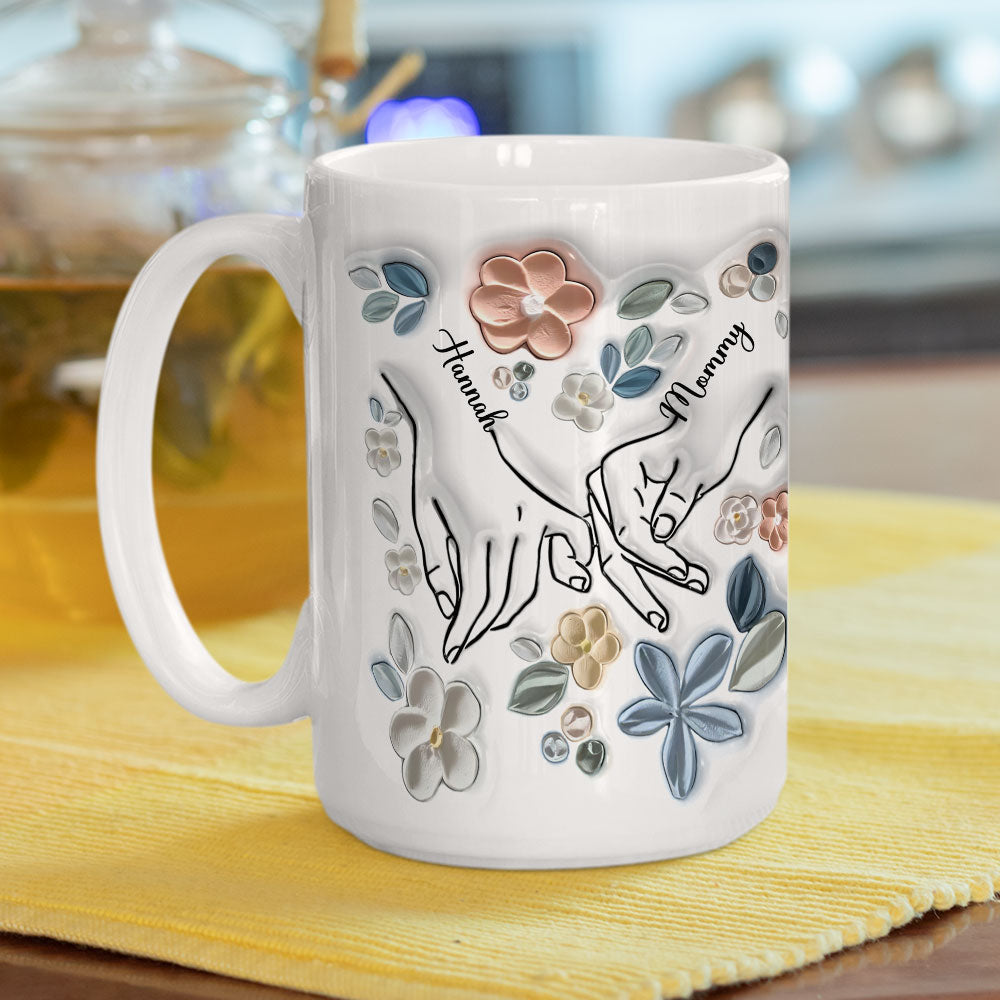 Personalized Custom 3D Inflated Effect Mommy & Daughter Mug