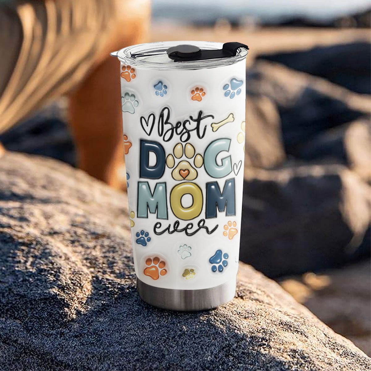 World's Best Dog Dad - Personalized 3D Inflated Effect Stainless Steel Tumbler