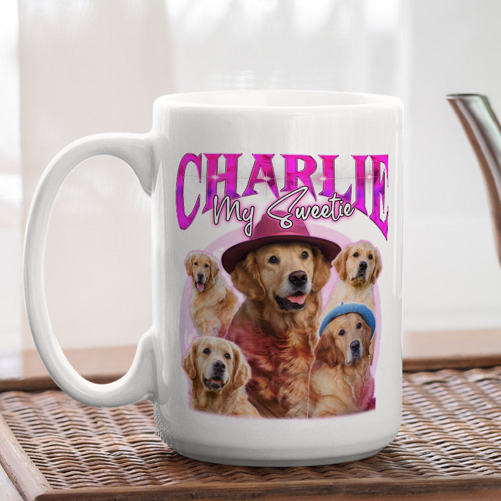 Custom Vintage Pet Face Personalized Coffee Mug - Version 8