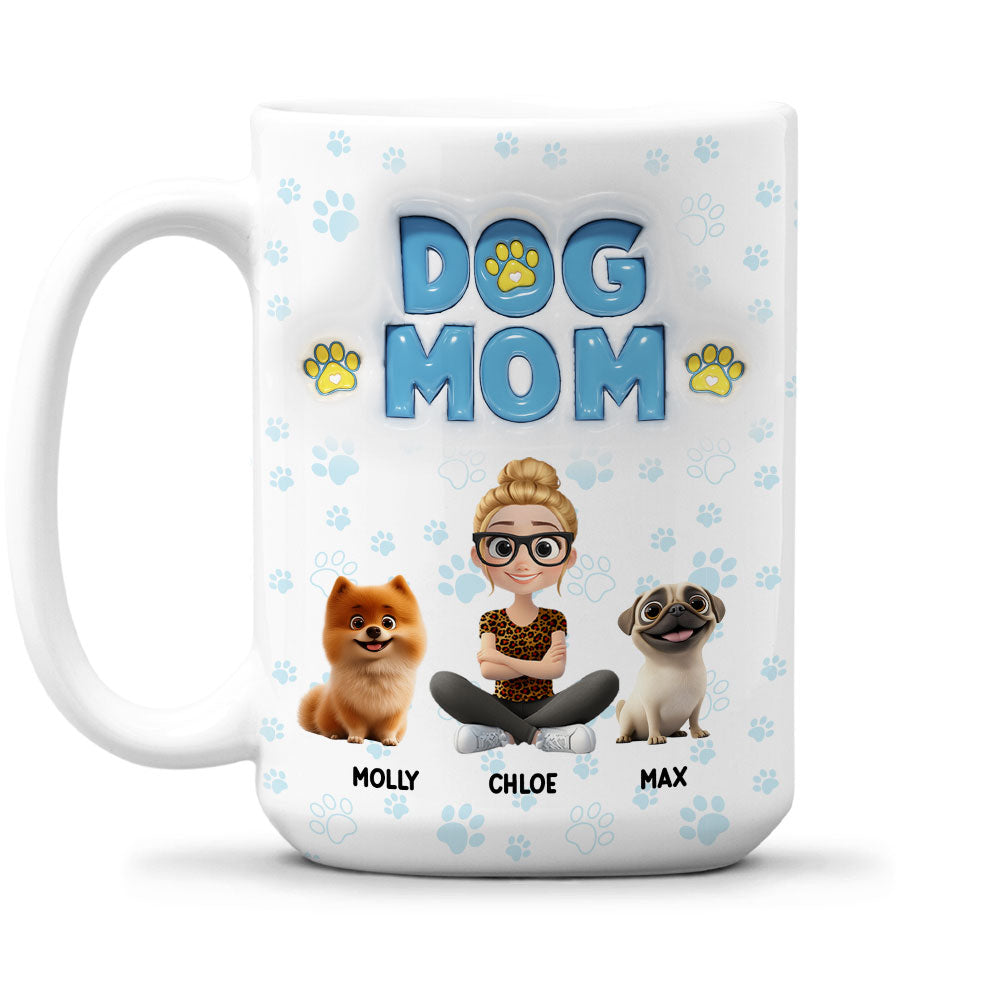 Personalized 3D Inflated Effect Ceramic Mug for Dog - Loving Moms