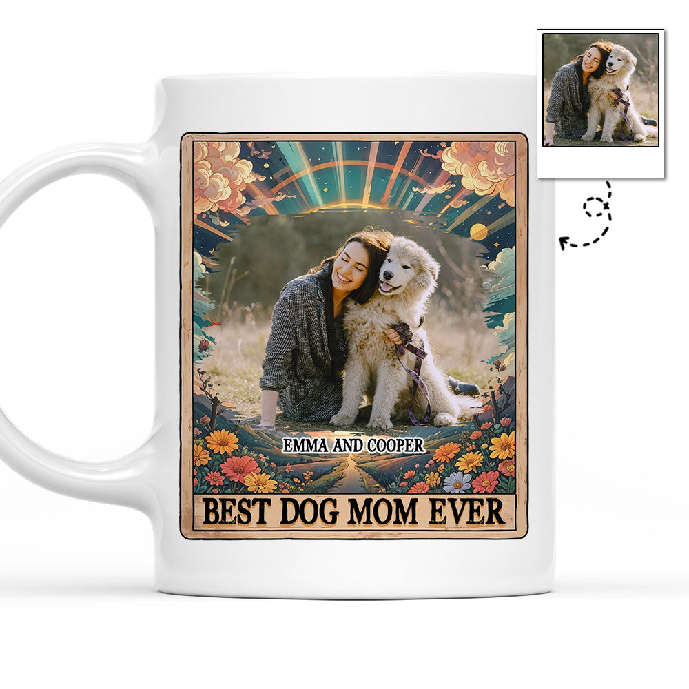 Personalized Tarot Dog Mom Photo Coffee Mug - Unique Customized Gift