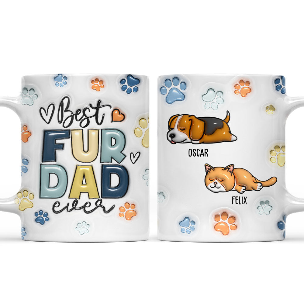 World's Best Fur Dad - Customizable 3D Inflated Effect Personalized Mug