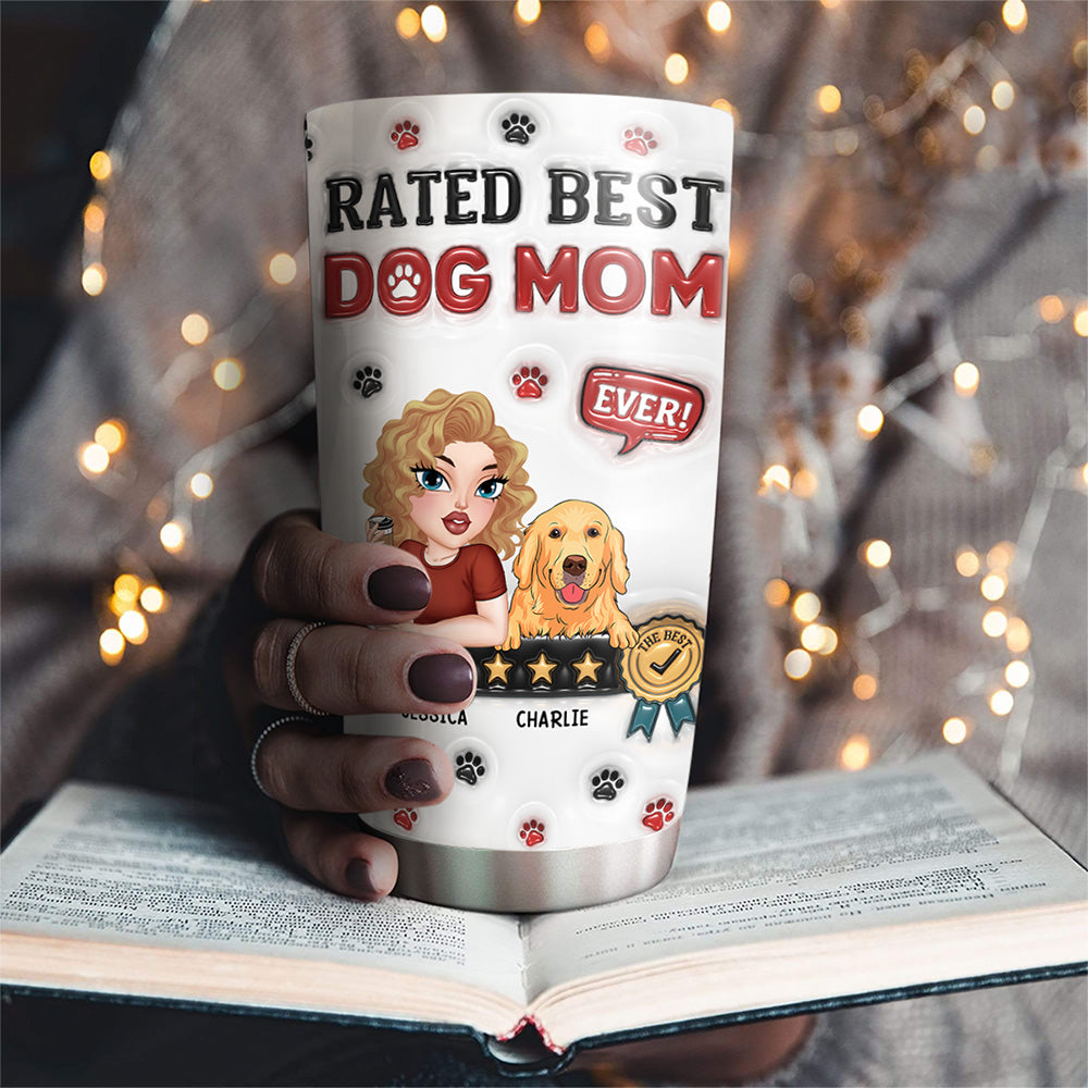 Top-Rated Personalized 3D Inflated Effect Tumbler for Dog Moms