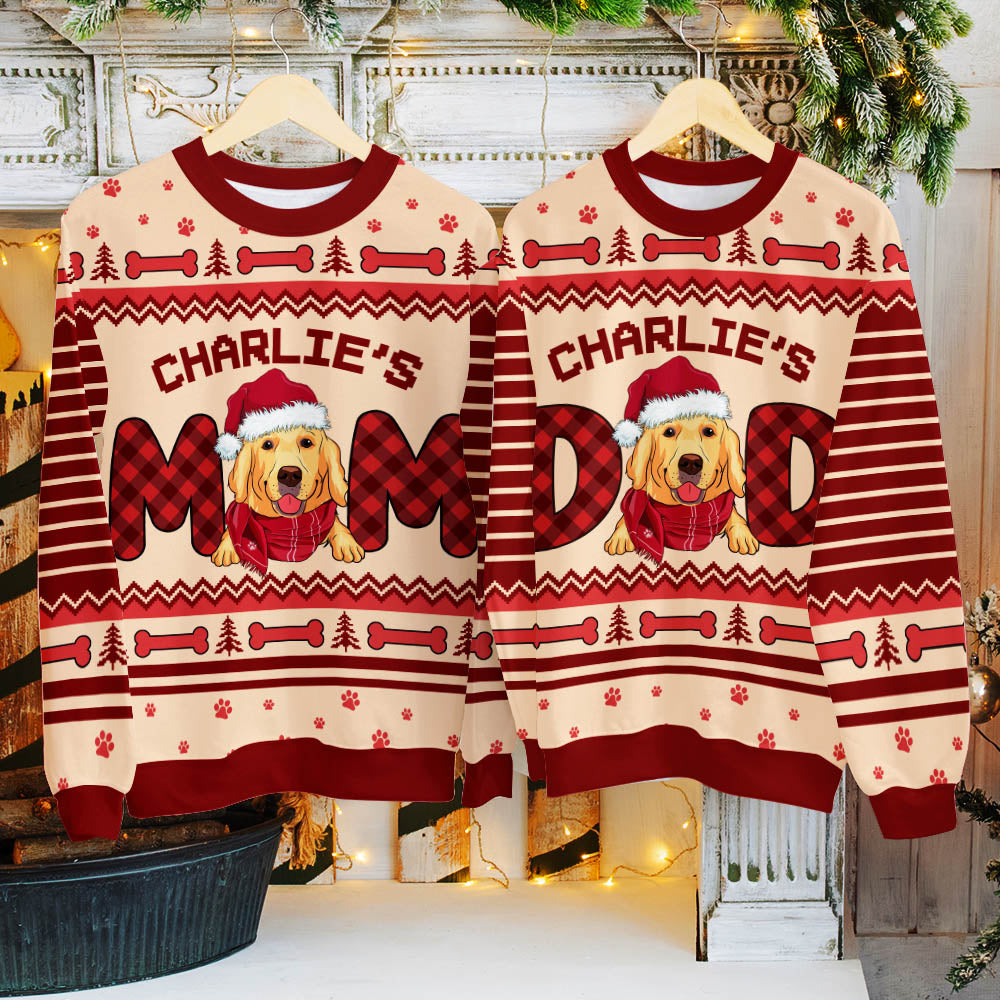 Top Christmas Gift - Personalized All-Over-Print Dog Mom Sweatshirt