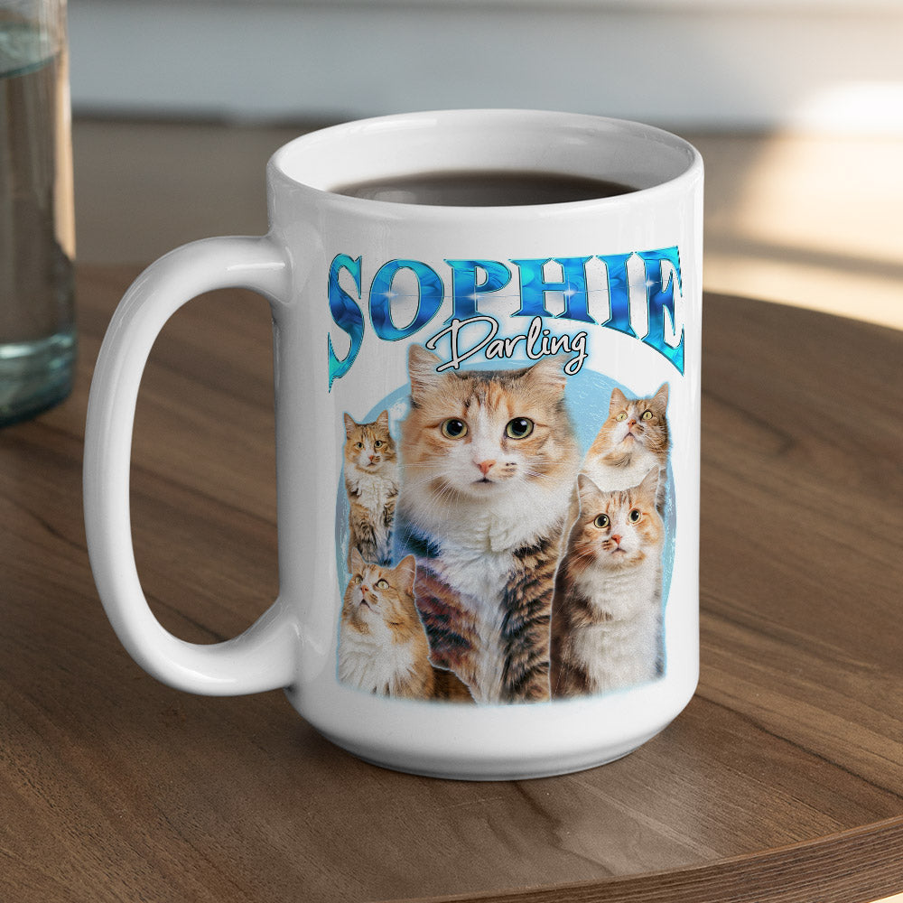 Custom Vintage Pet Face Personalized Coffee Mug - Version 8
