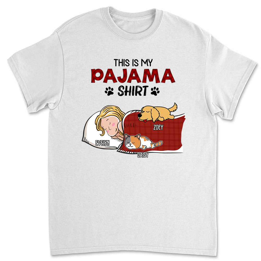Personalized Custom Premium Sleeping Pet Pajama T-shirt - Ideal Gift for Pet Lovers