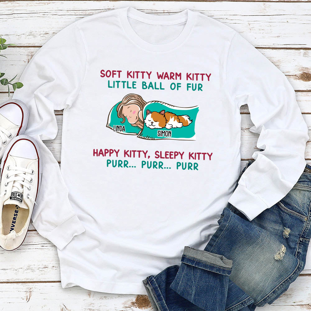 Customizable Soft Kitty Warm Kitty Long Sleeve T - shirt for Pet Lovers