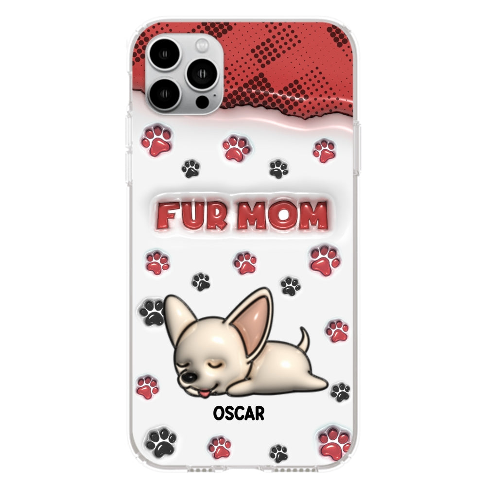 Personalized 3D Inflated Effect Fur Mom Custom Phone Case