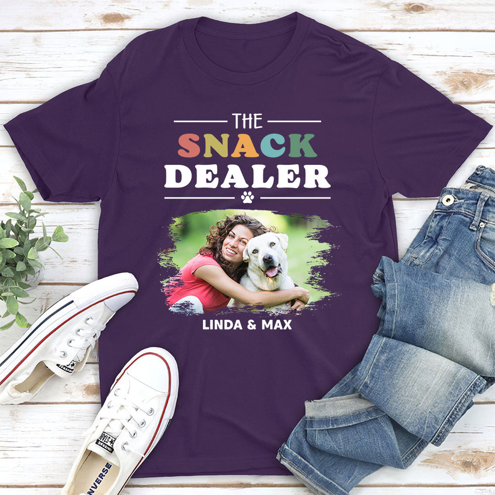 Customizable Unisex Pet Snack Dealer Photo T-shirt - Ideal Gift for Pet Lovers