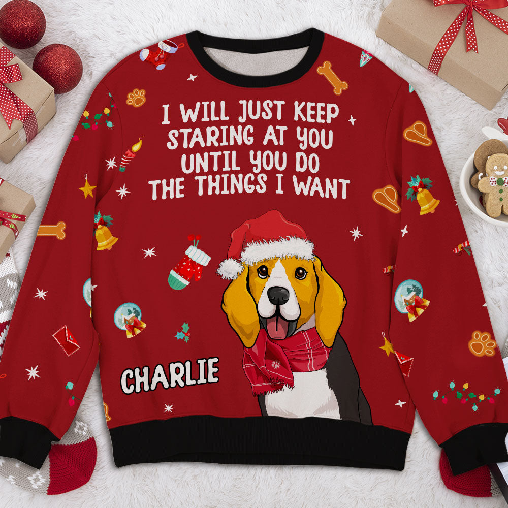 Personalized 'I See You' All-Over-Print Sweatshirt - Ideal Gift for Pet Lovers