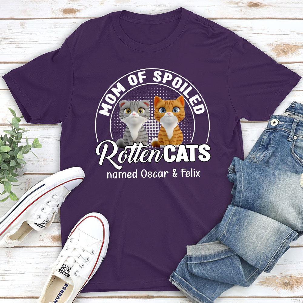 Spoiled Rotten Cat Chibi Cartoon - Customizable Unisex Personalized T - shirt for Pet Lovers